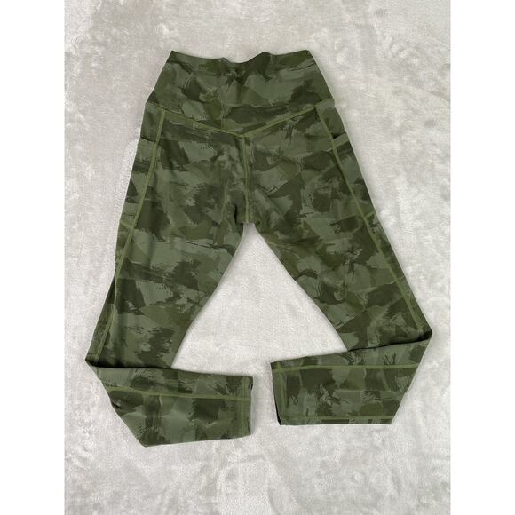 Colorfulkoala Green Brushed Camo Yoga Side Pockets Ankle Leggings Medium - Picture 8 of 8